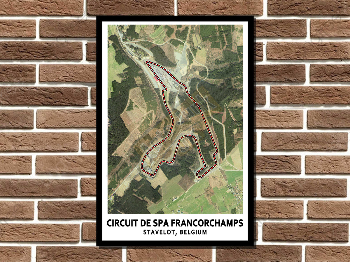 Spa Francorchamps Circuit Aerial Imagery Metal Sign