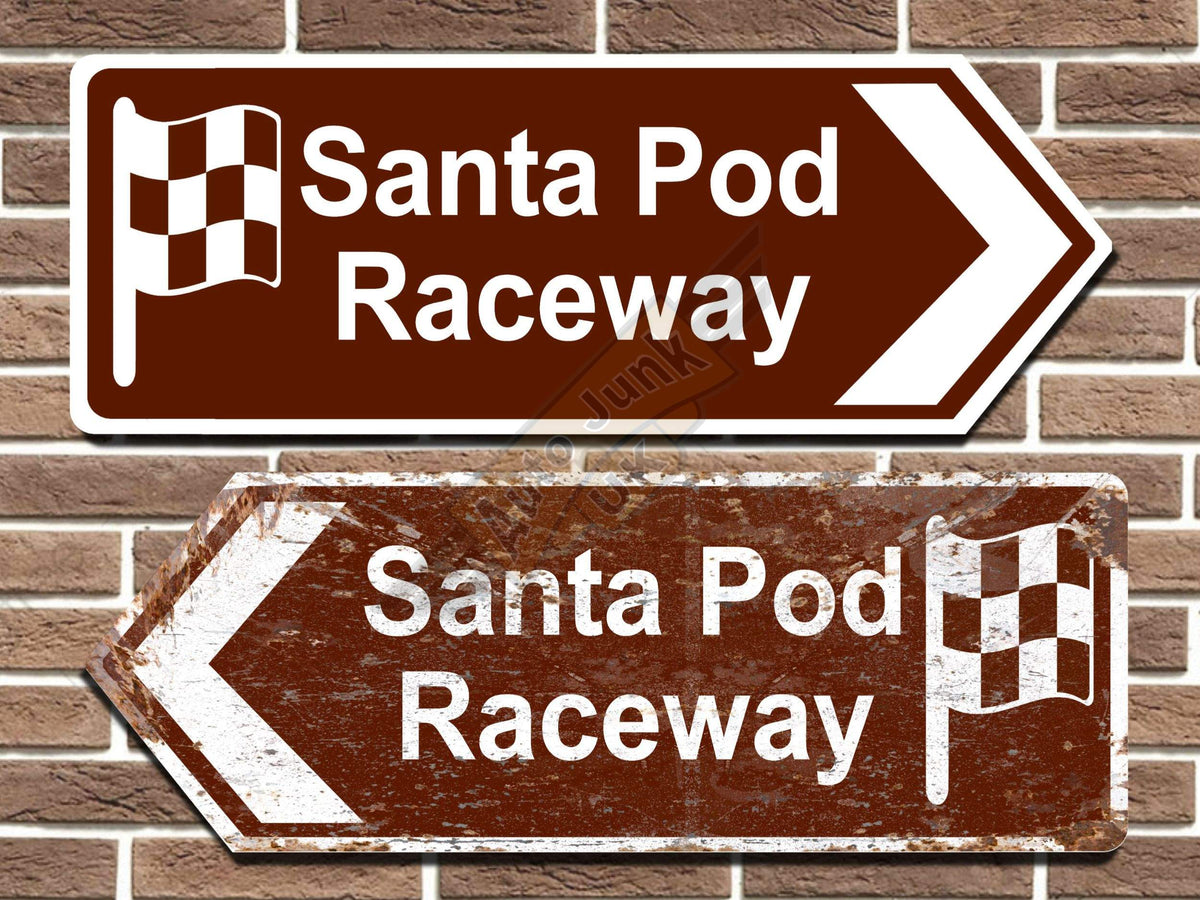Santa Pod Raceway Metal Road Sign