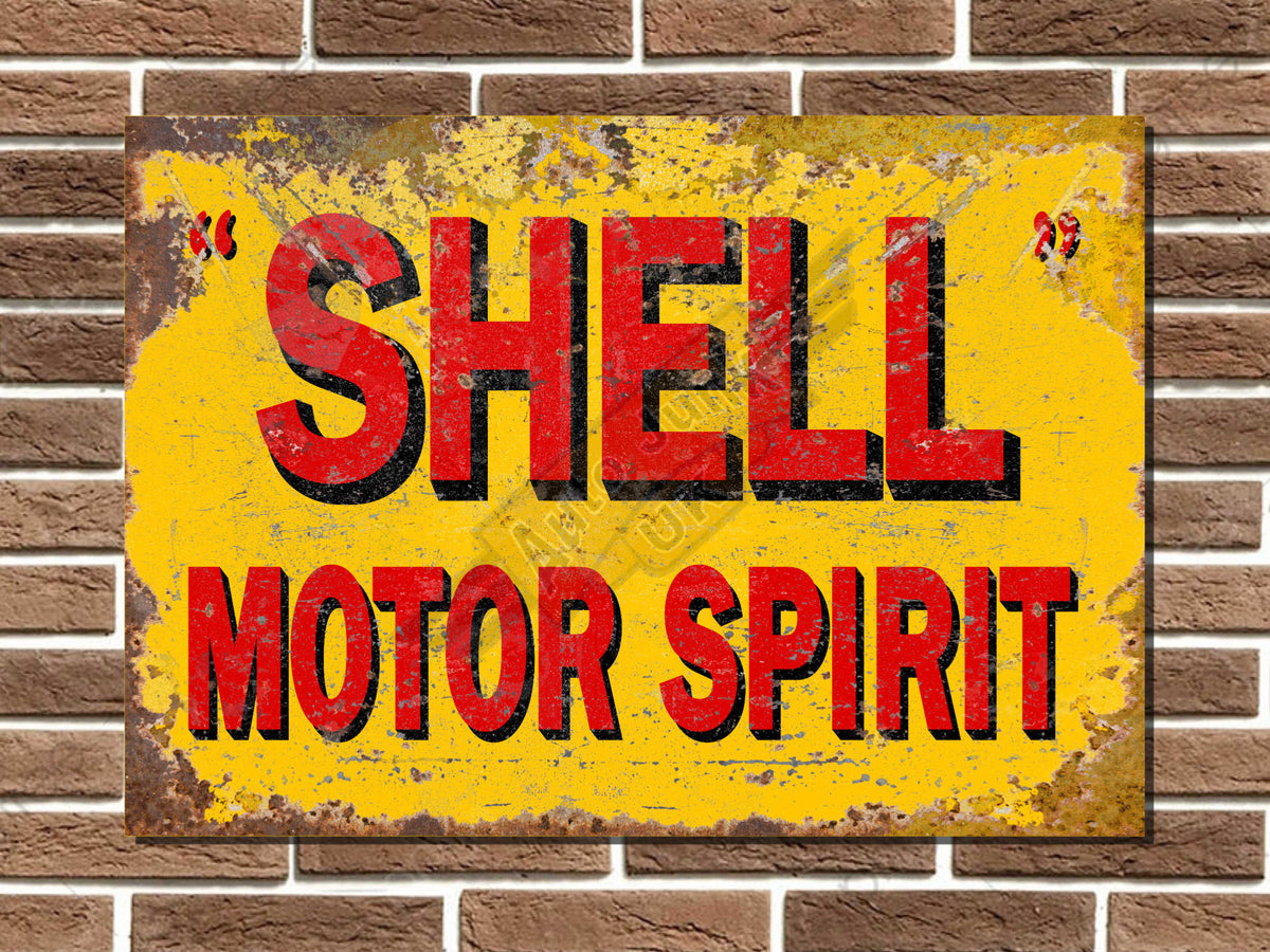 Shell Motor Spirit Metal Sign