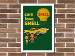 Shell Cars Love Metal Sign
