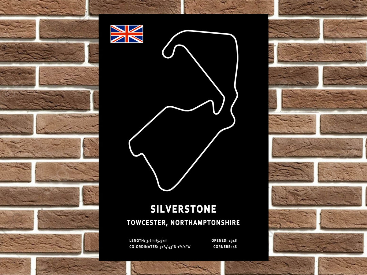 Silverstone Circuit Layout Metal Sign