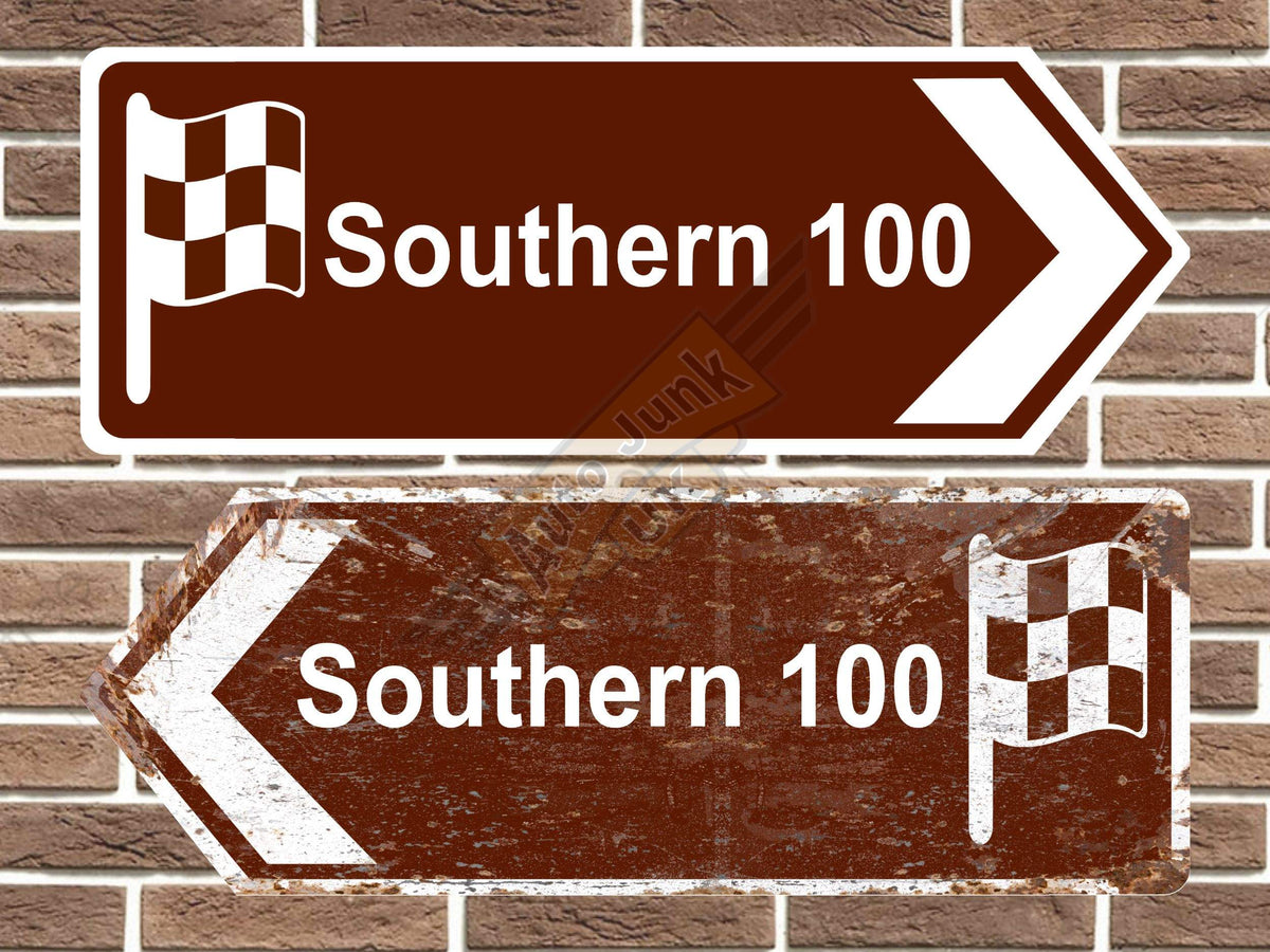 Southern 100 Road Races Metal Road Sign