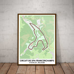 Spa Francorchamps Circuit Map Paper Poster