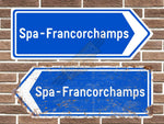 Spa-Francorchamps Metal Road Sign