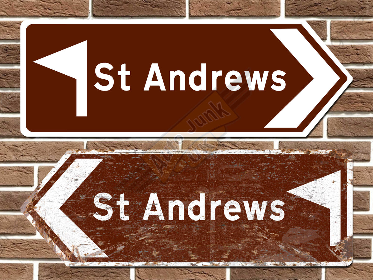 St Andrews Golf Course Metal Road Sign