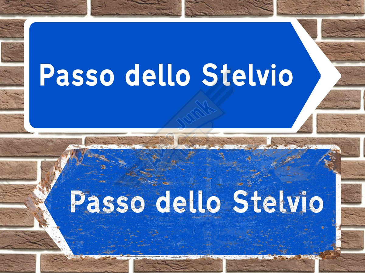 Stelvio Pass Metal Road Sign