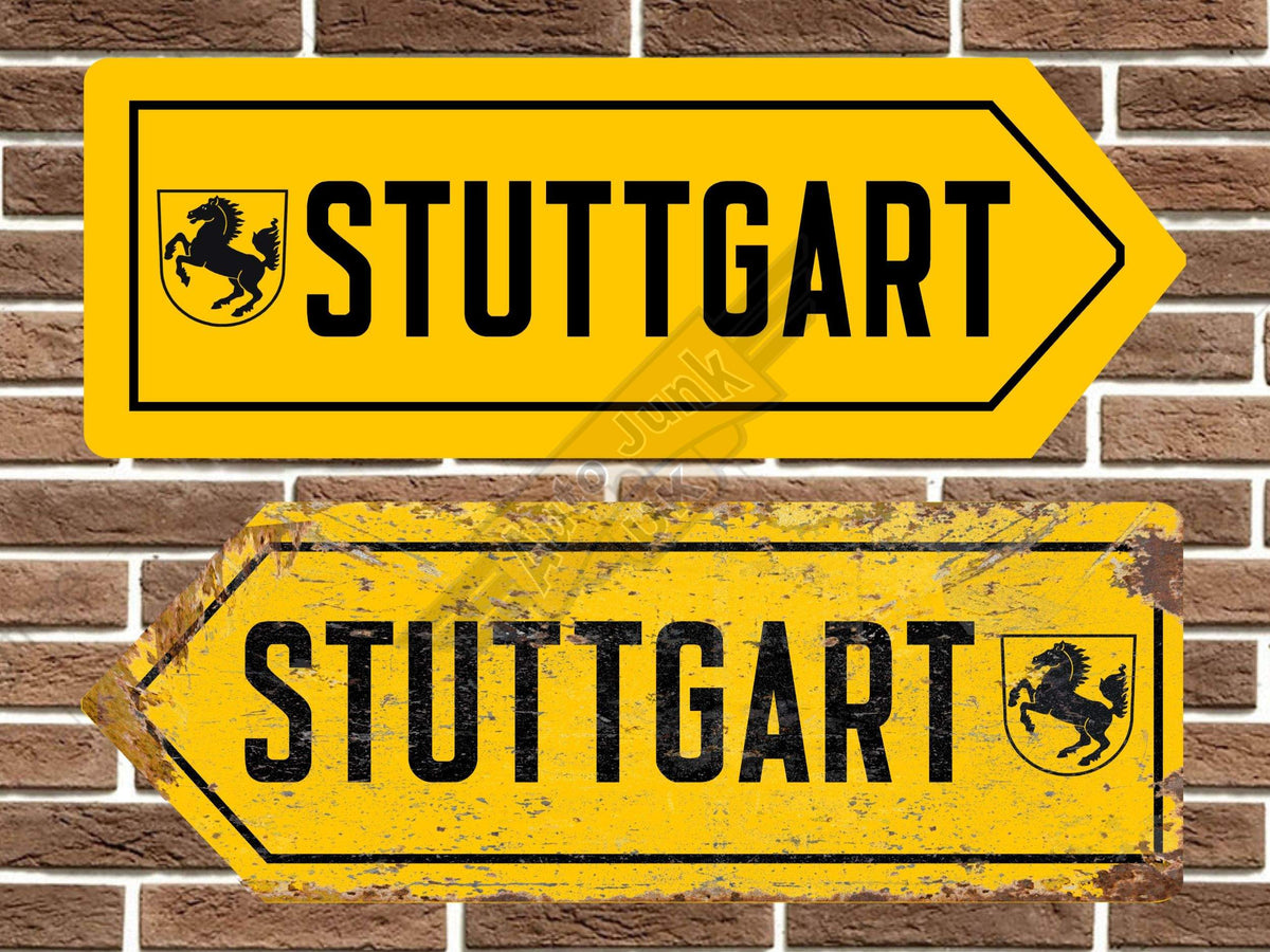 Stuttgart German Metal Road Sign