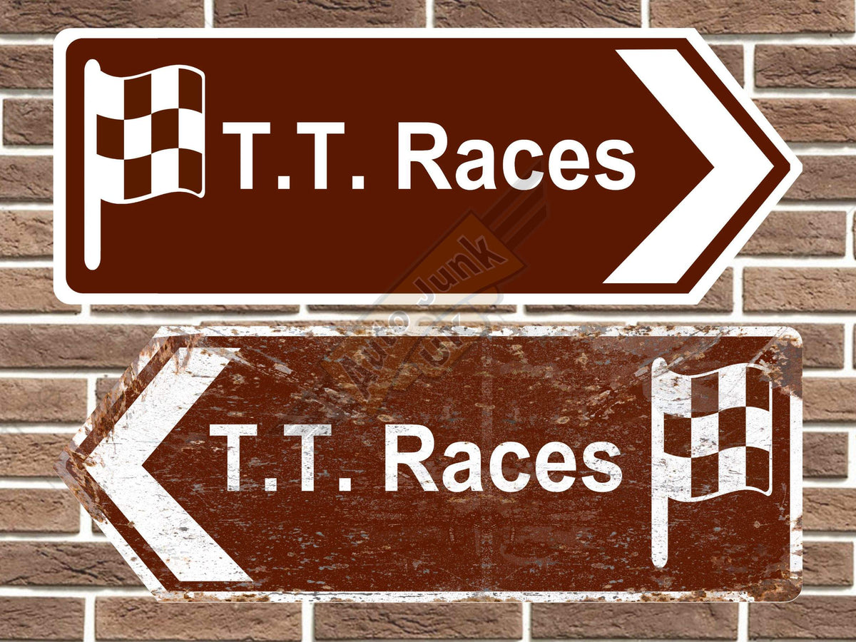Isle of Man TT Races Metal Road Sign