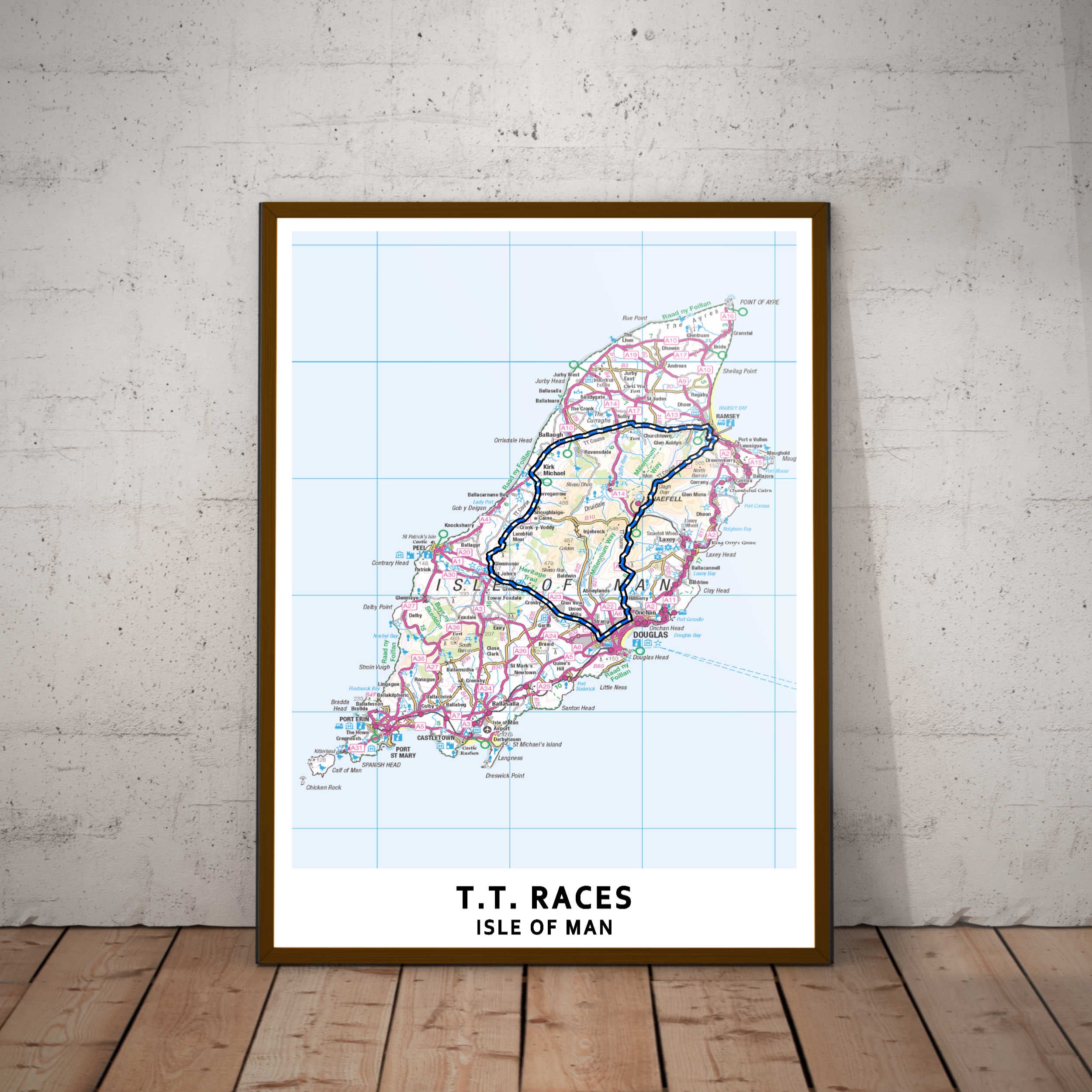 Tt Map Perth Isle of Man TT Circuit Map Paper Poster– Auto Junk UK Ltd