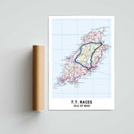 Isle of Man TT Circuit Map Paper Poster
