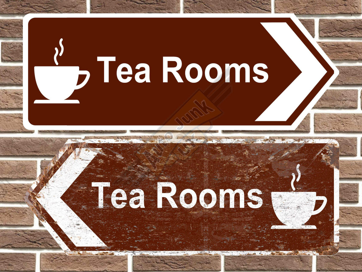 Tea Rooms Metal Road Sign