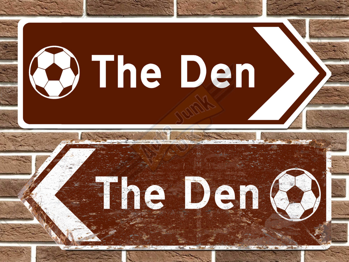 The Den Football Ground Metal Road Sign