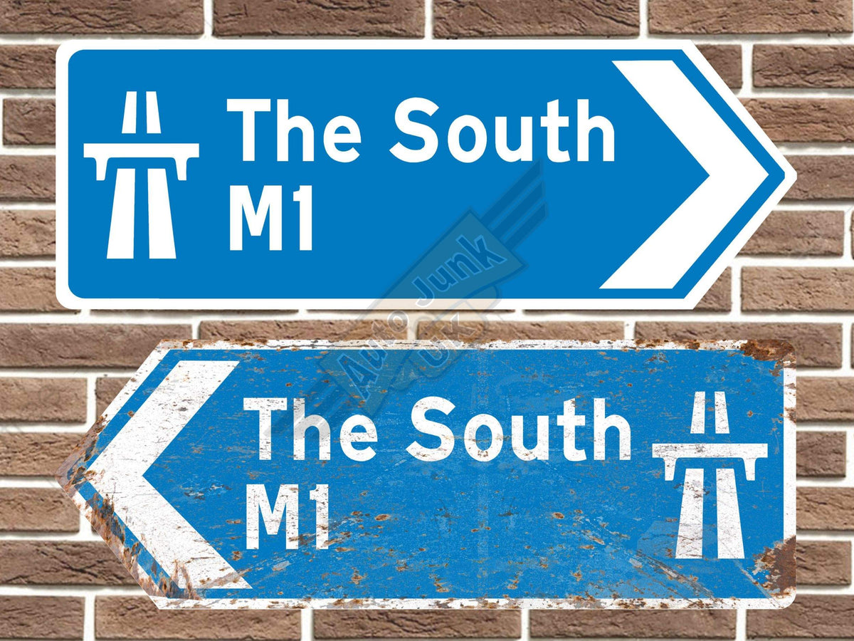The South M1 Motorway Road Sign