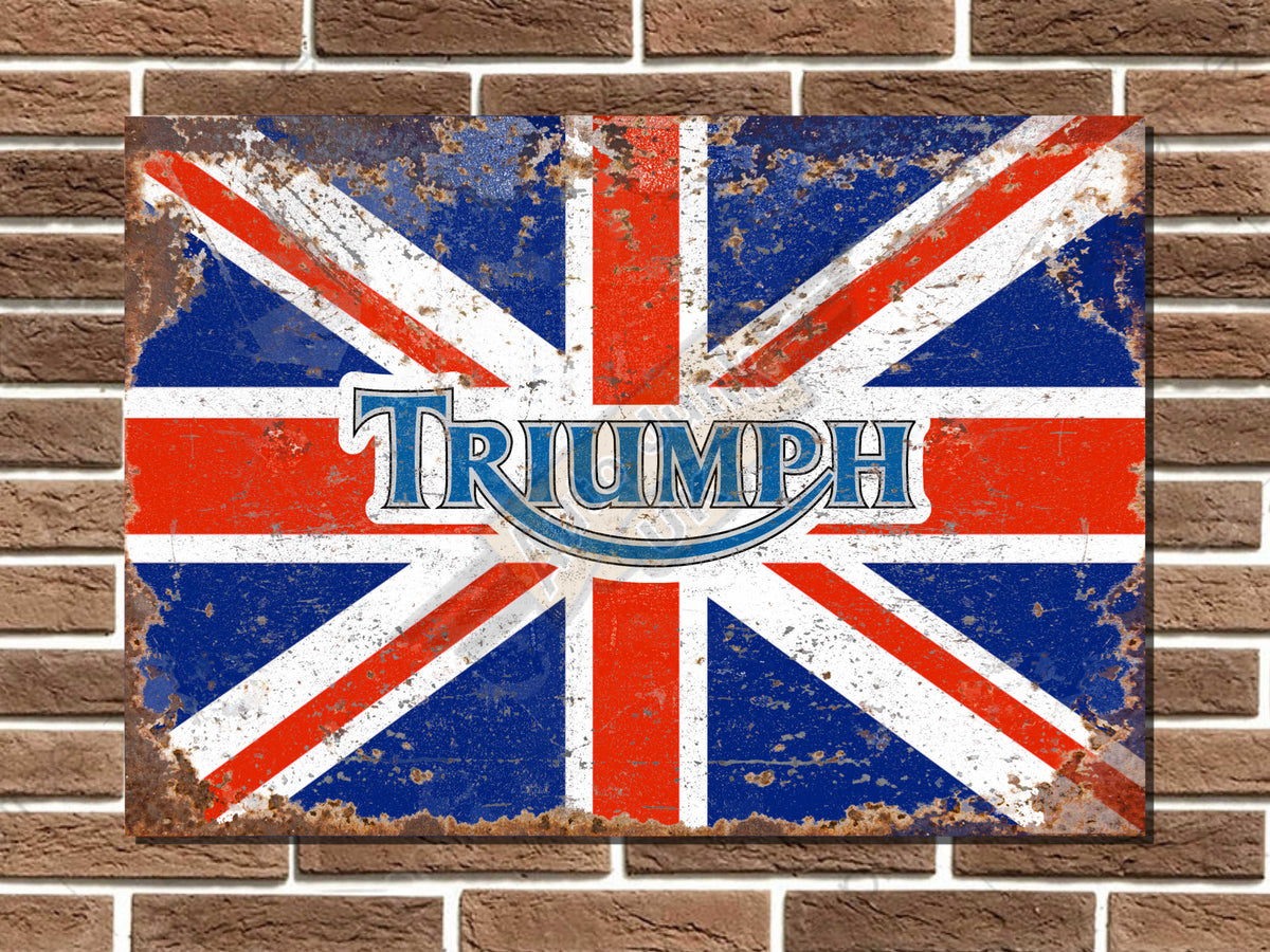 Triumph Union Jack Metal Sign