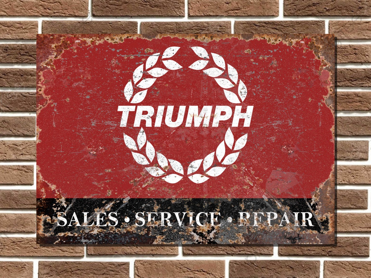 Triumph Service Metal Sign