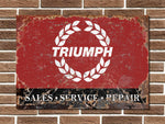 Triumph Service Metal Sign