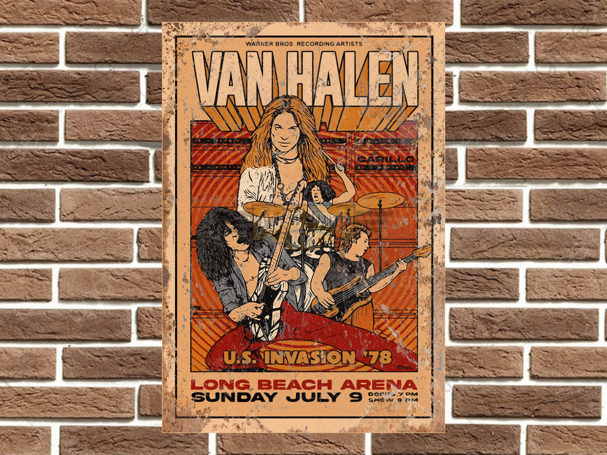 Van Halen U.S. Invasion Metal Poster Sign