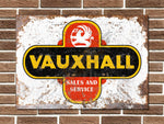 Vauxhall Sales and Service Metal Sign