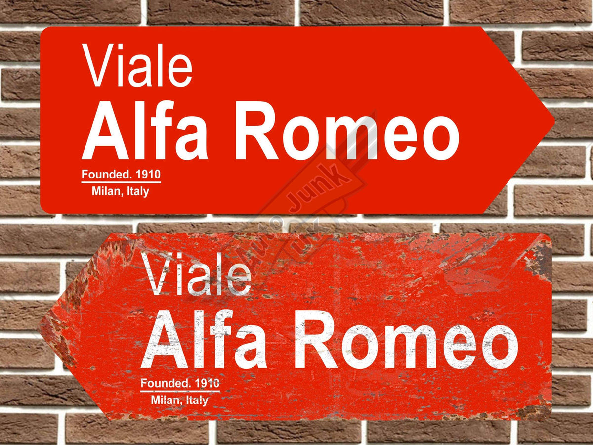 Alfa Romeo Viale Alfa Romeo Metal Road Sign