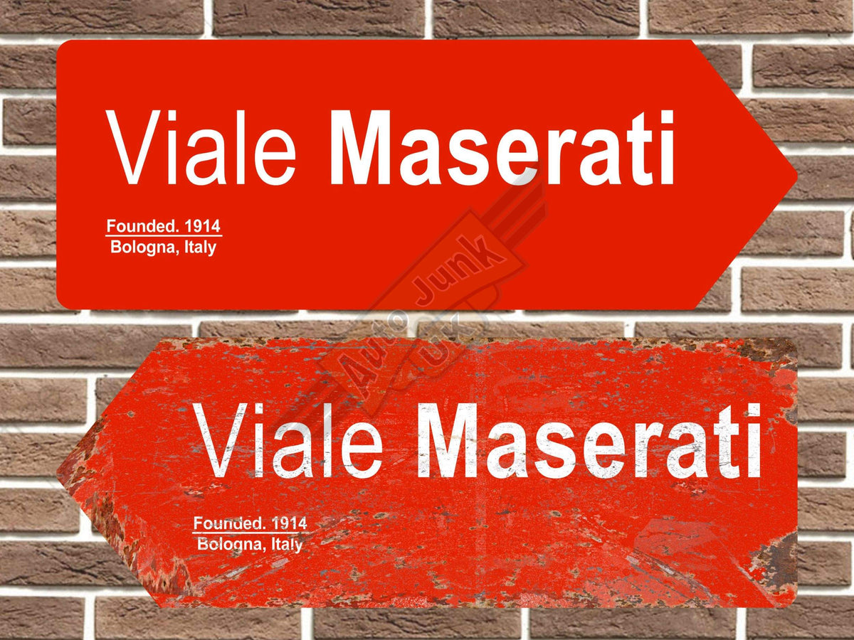 Maserati Viale Maserati Metal Road Sign