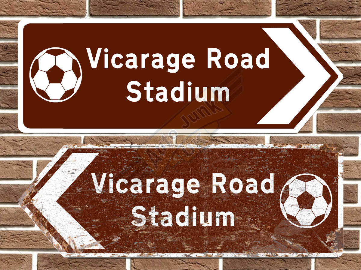 Vicarage Road Stadium Football Metal Road Sign