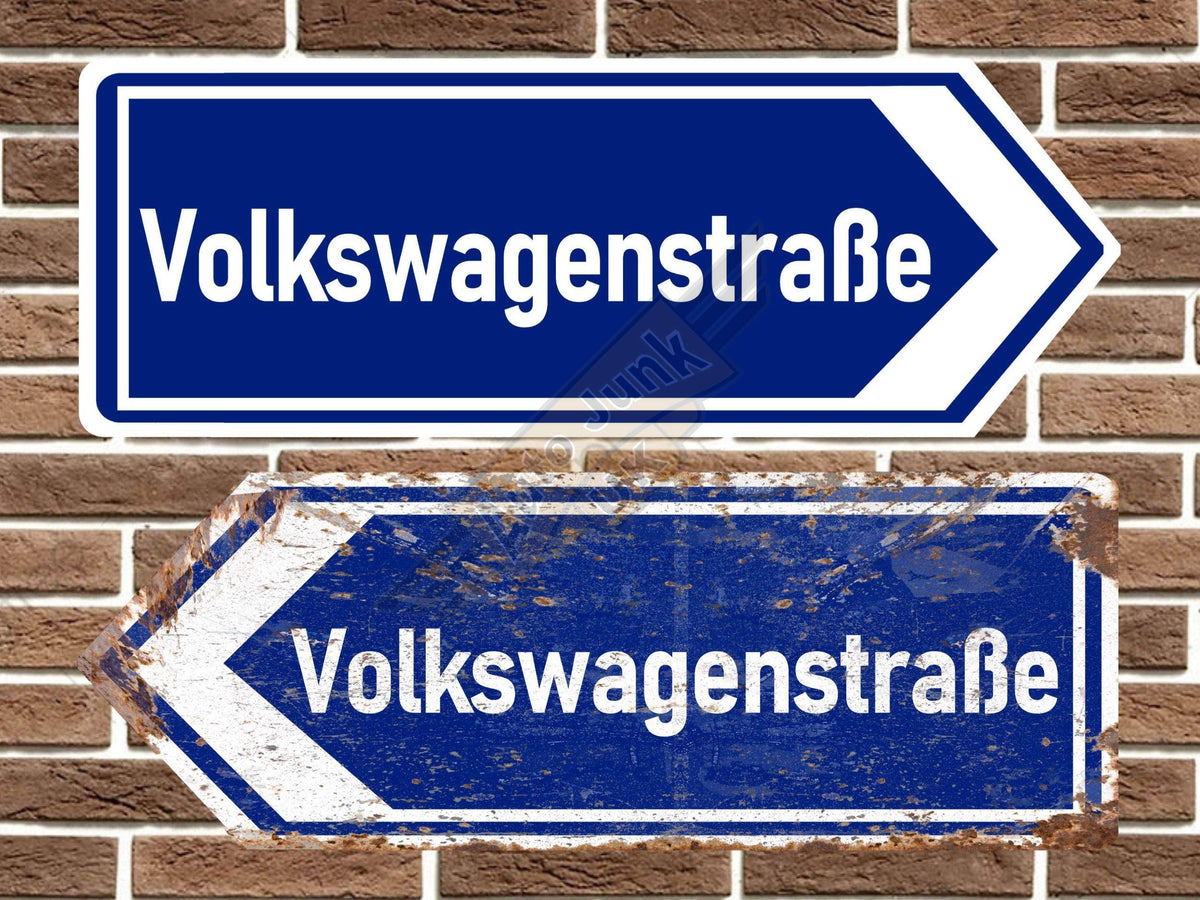 Volkswagen Volkswagenstrabe Metal Road Sign