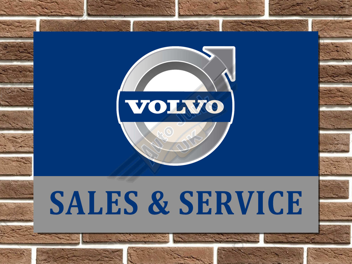 Volvo Sales & Service Metal Sign