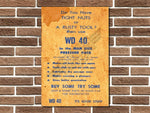 WD40 Man Size Metal Sign