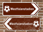 Westfalenstadion Football Metal Road Sign