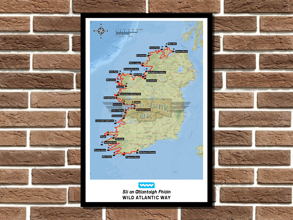 Wild Atlantic Way Route Layout Metal Sign
