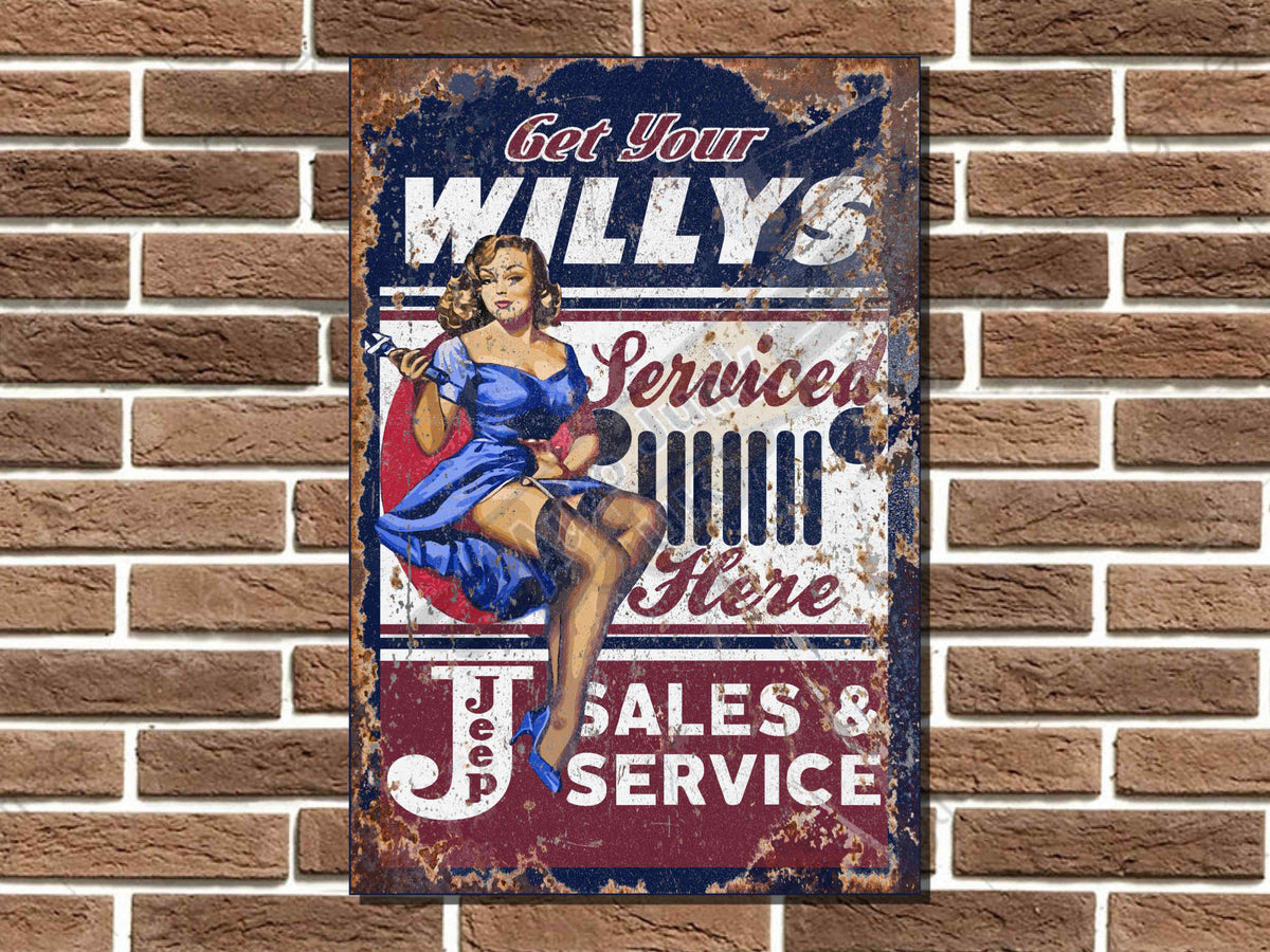 Willys Jeep Metal Sign