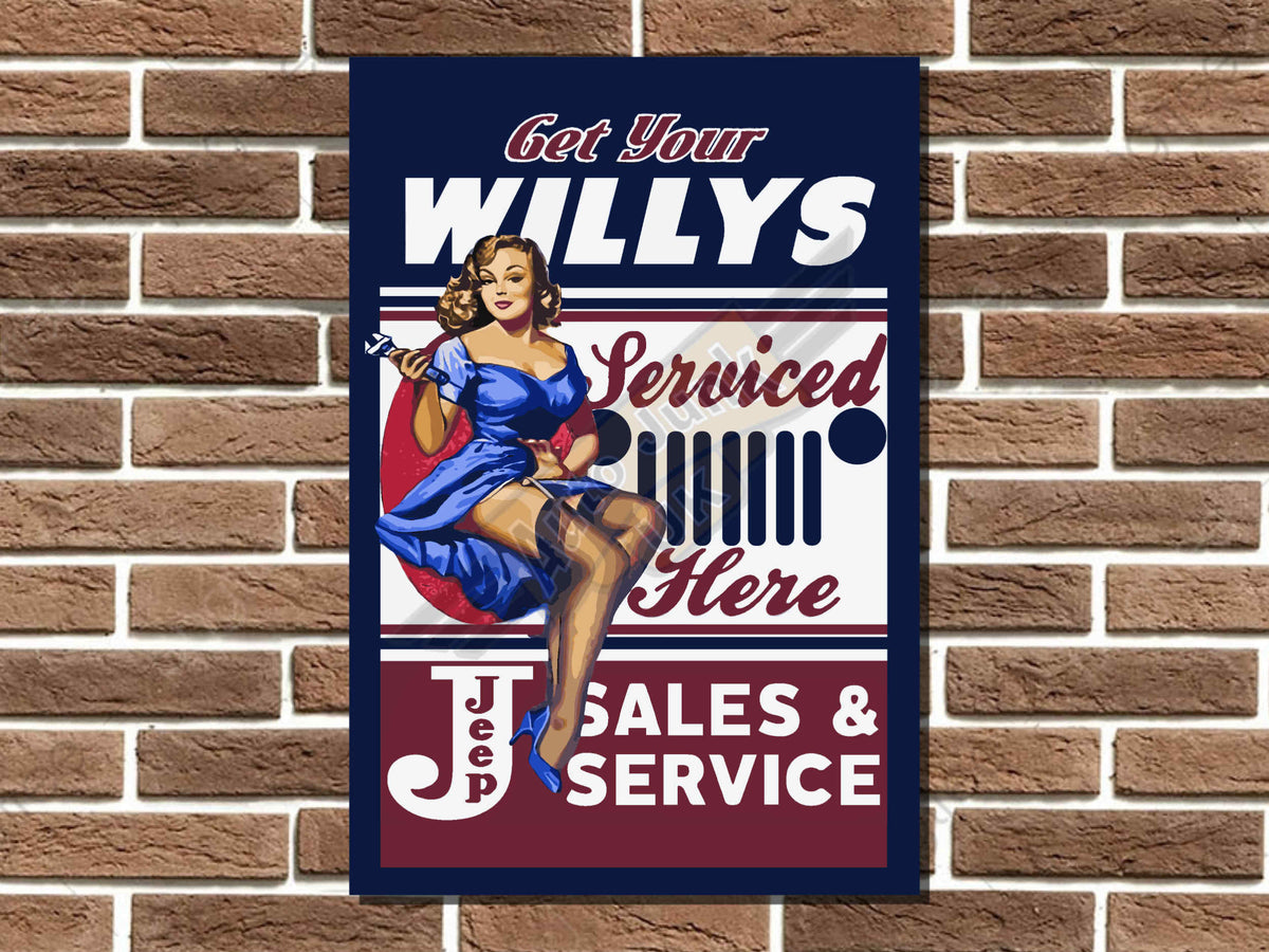 Willys Jeep Metal Sign