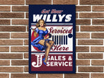 Willys Jeep Metal Sign