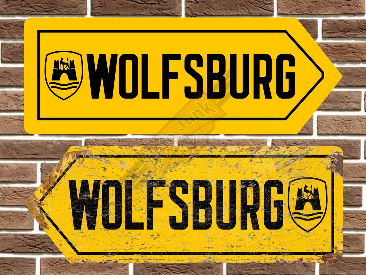 Wolfsburg Metal Road Sign