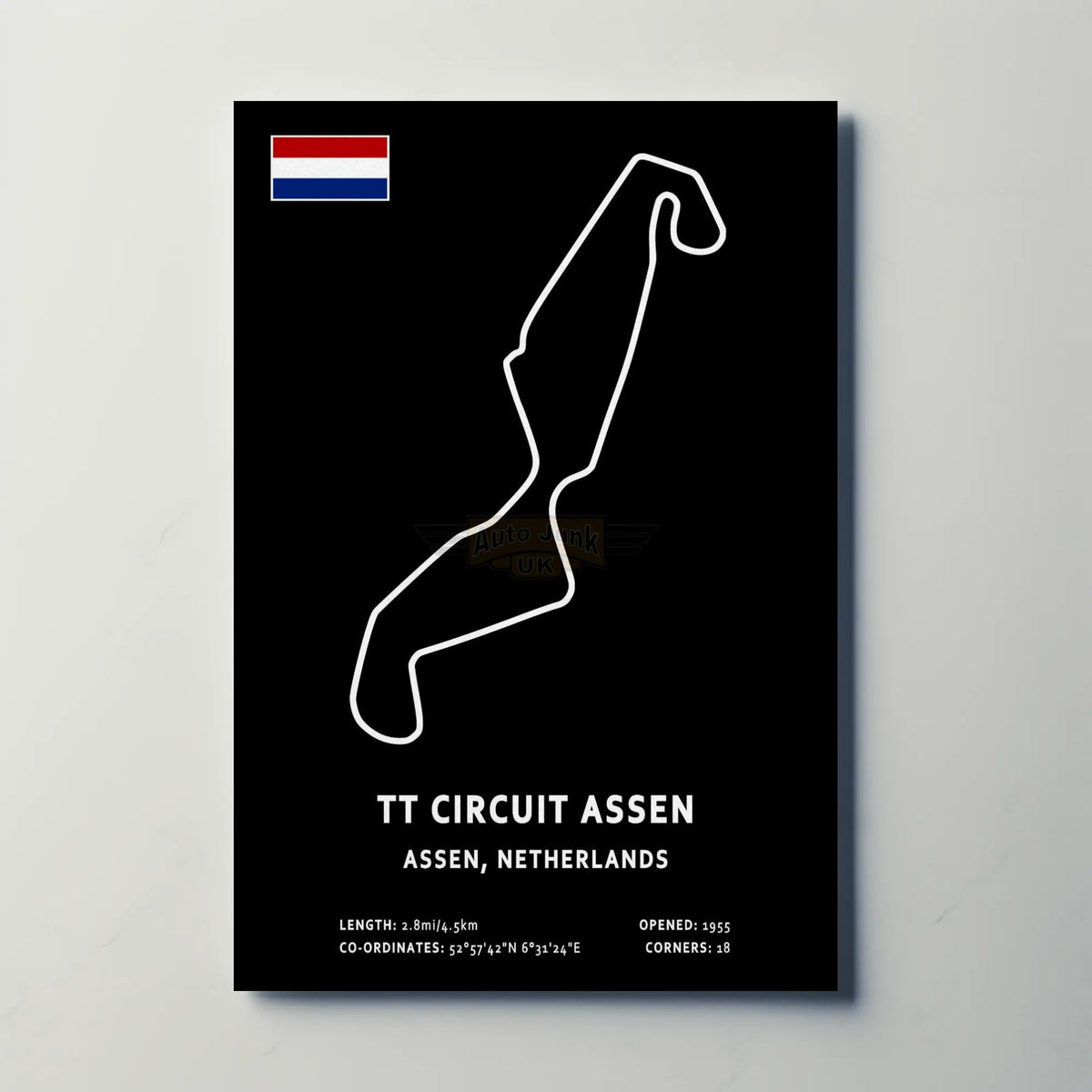 Assen TT Circuit Paper Poster