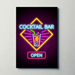 Cocktail Bar Open Paper Poster