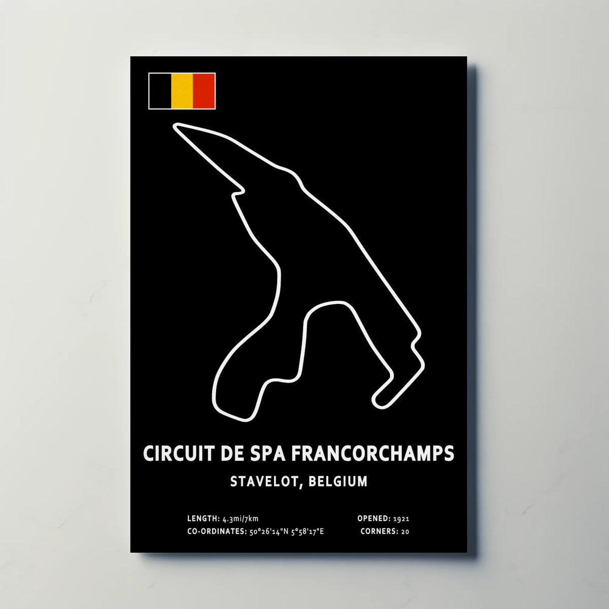 Spa Francorchamps Circuit Paper Poster
