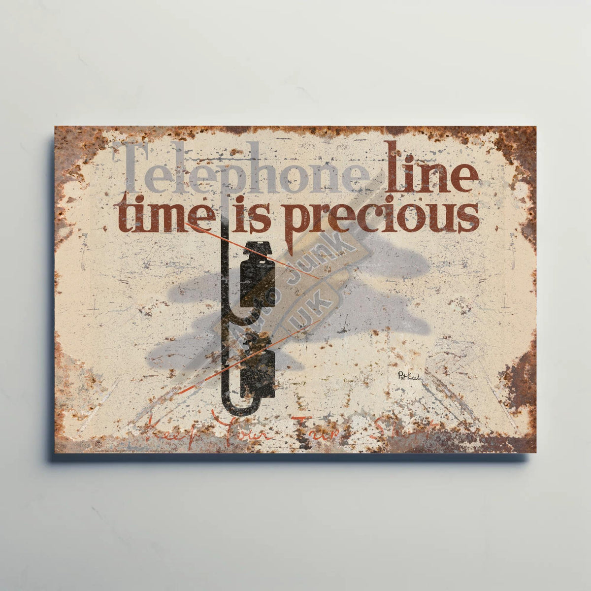 Telephone Line Time is Precious Metal Sign