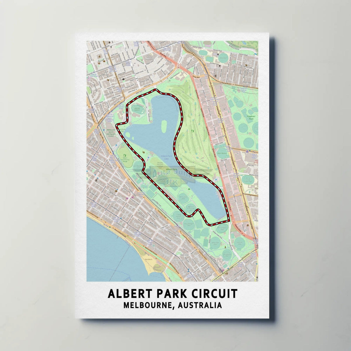 Albert Park Circuit Map Paper Poster