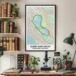Albert Park Circuit Map Paper Poster