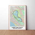 Albert Park Circuit Map Paper Poster