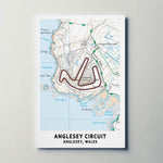 Anglesey Circuit Map Paper Poster
