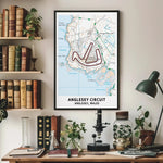 Anglesey Circuit Map Paper Poster