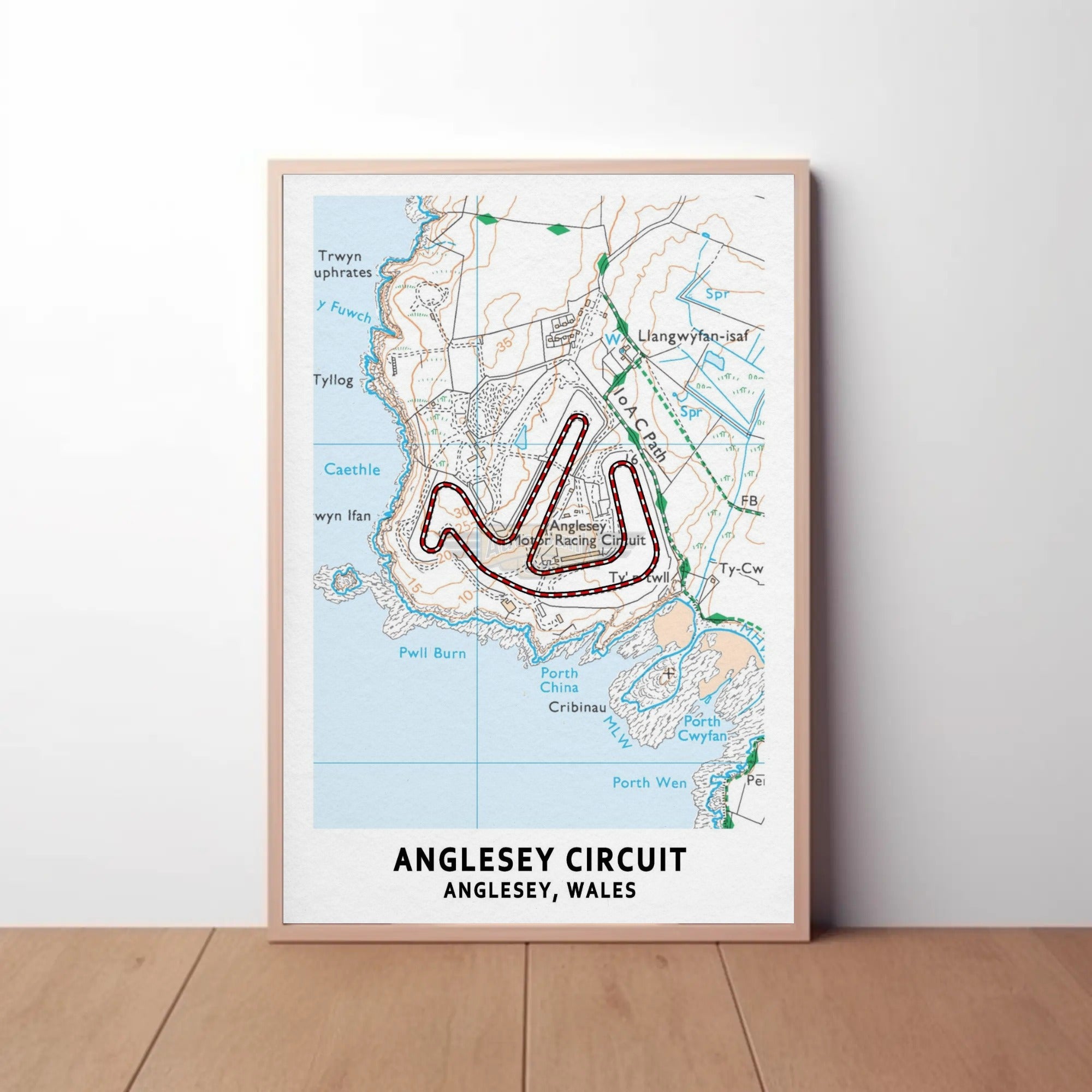 Anglesey Racing Circuit Anglesey Circuit Map Paper Poster– Auto Junk UK Ltd