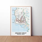 Anglesey Circuit Map Paper Poster