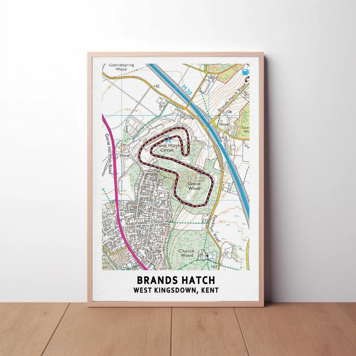 Brands Hatch Circuit Map Paper Poster