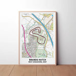 Brands Hatch Circuit Map Paper Poster