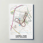 Cadwell Park Circuit Map Paper Poster