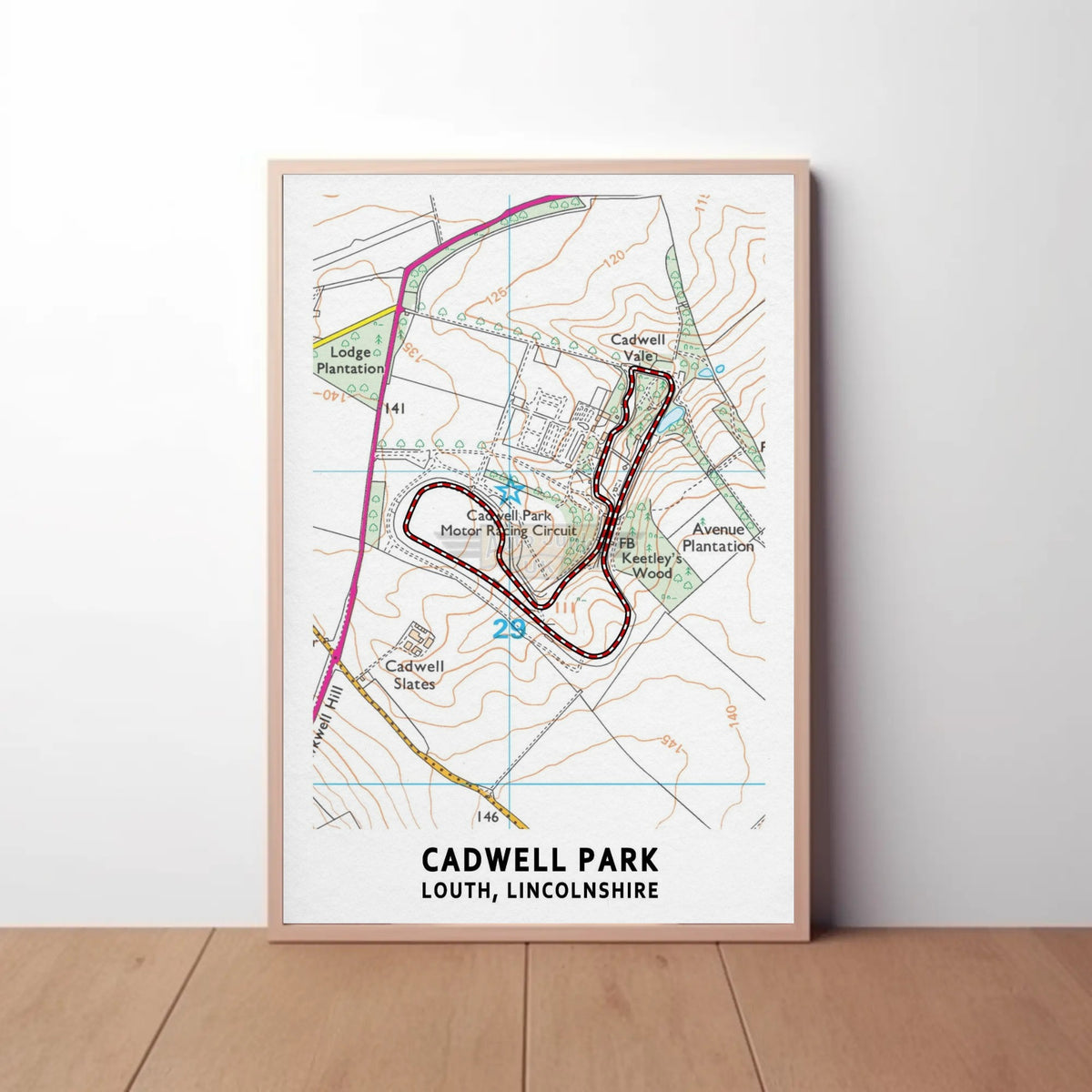 Cadwell Park Circuit Map Paper Poster