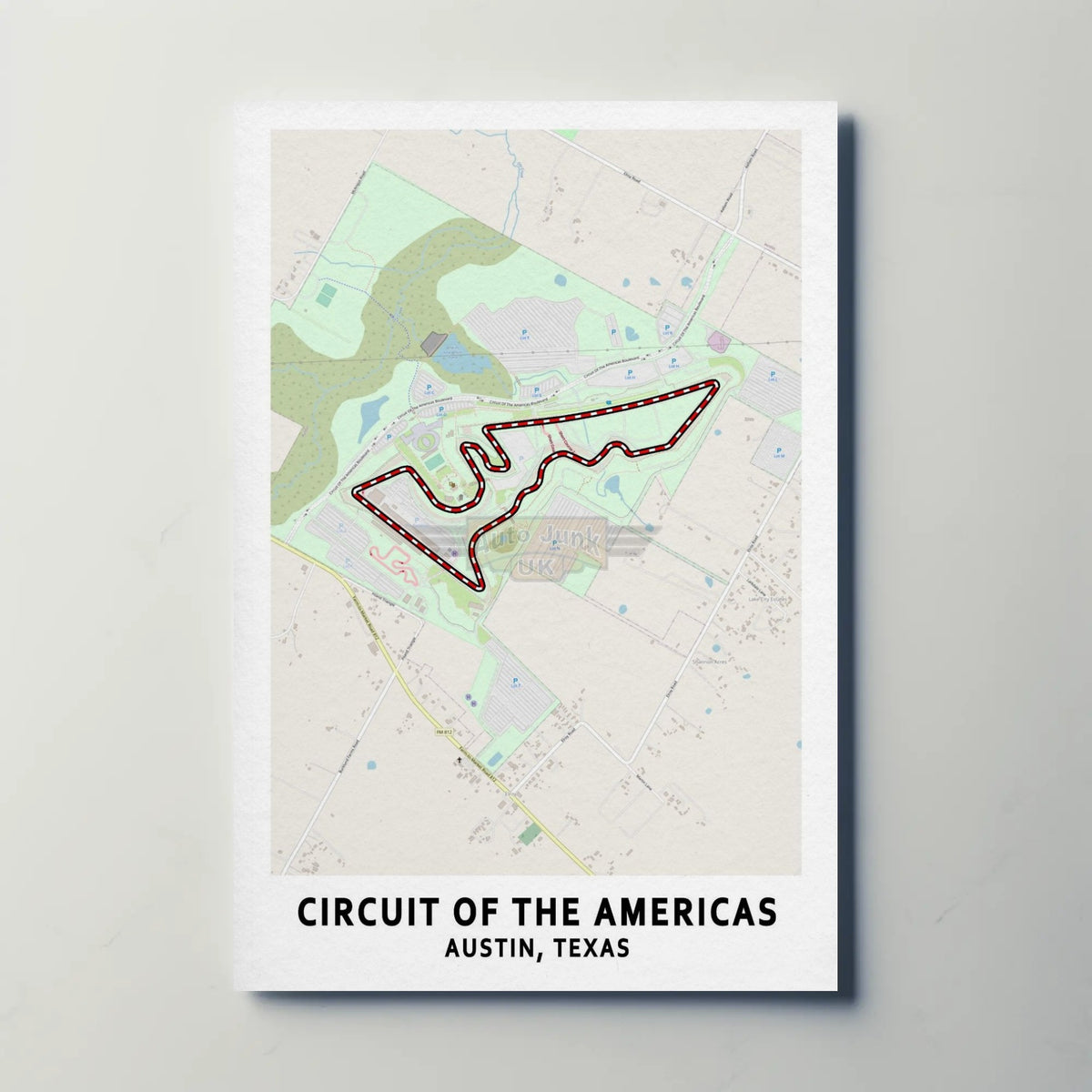Circuit of The Americas Circuit Map Paper Poster